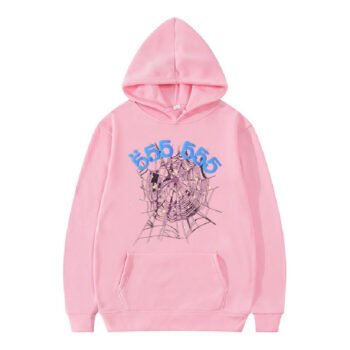Sp5der 555555 Pink Hoodie New Fashion