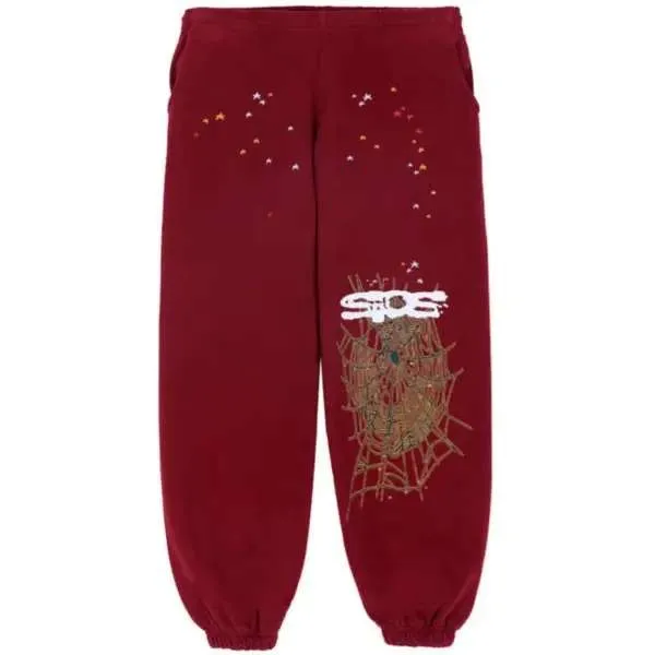 Sp5der Logo Tracksuit Maroon