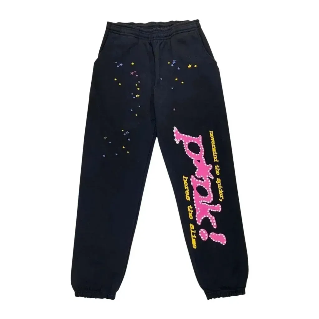 Sp5der P*NK Sweatpants Black Sp5der P*NK Sweatpants Black