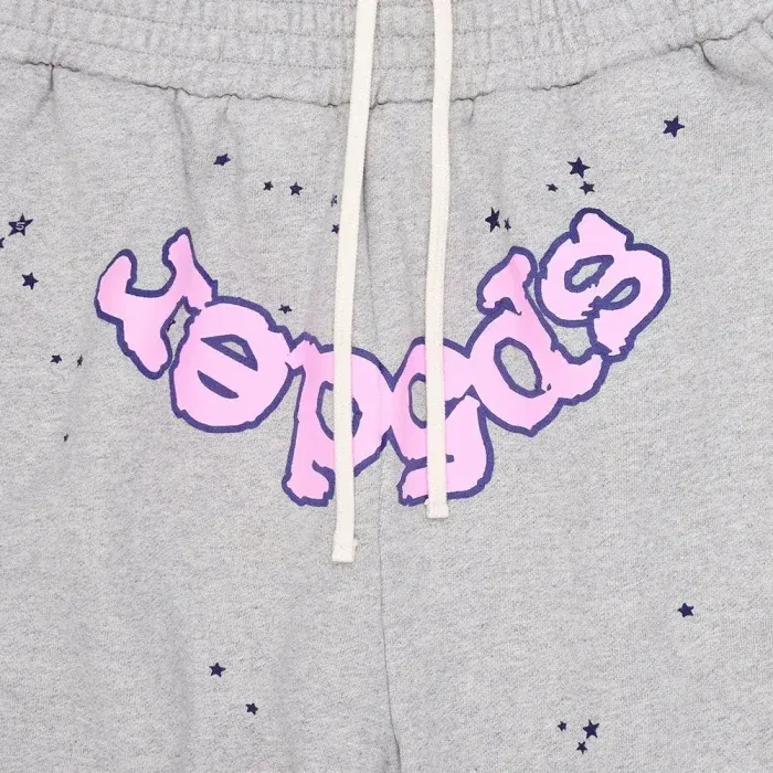 Sp5der OG Web Logo Sweat Short Heather Grey