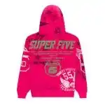 SP5DER PINK STENCIL HOODIE