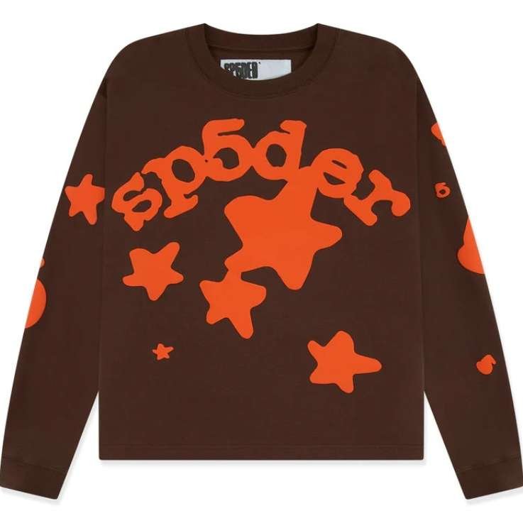 Sp5der-Beluga-LongSleeve-HW-Tee-Brown